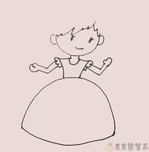 漂亮的公主幼儿画图片步骤