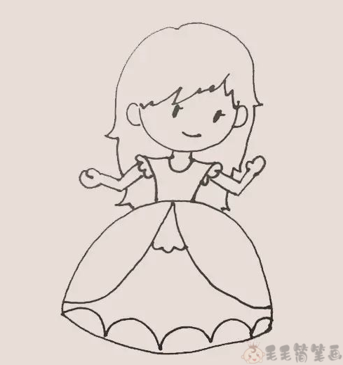 漂亮的公主幼儿画图片步骤