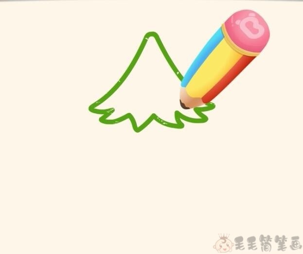 松柏简笔画图片带颜色图片