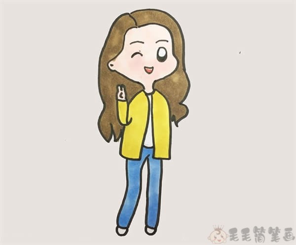 美女姐姐简笔画图片