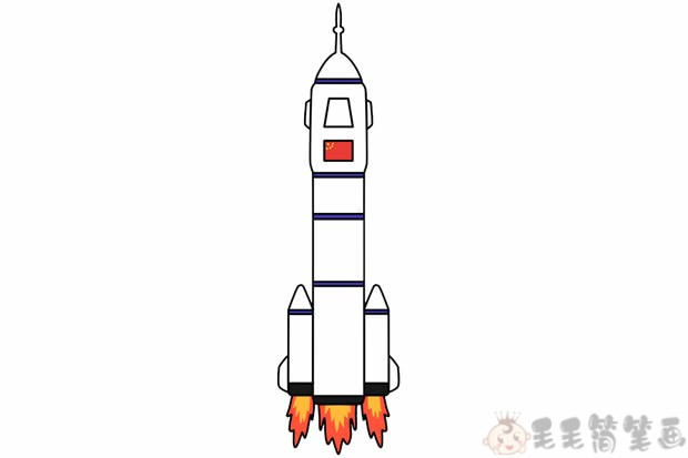 北斗三号火箭的简笔画图片