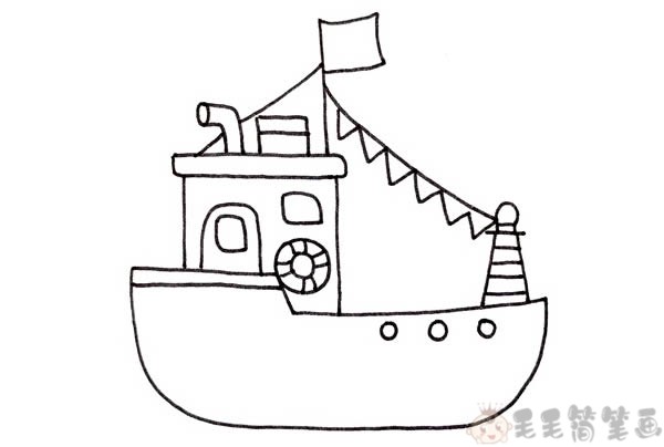渔船简笔画3