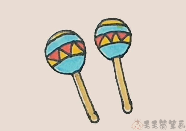 沙锤简笔画,乐器沙锤怎么画