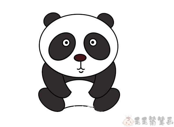 憨厚可爱的大熊猫儿童画