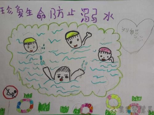 珍爱生命预防溺水儿童画3