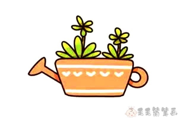 多肉植物盆栽儿童画步骤图 毛毛简笔画 多肉植物盆栽儿童画步骤图 毛毛简笔画