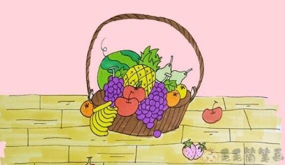 水果篮子动漫简笔画图片