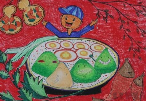 端午节主题儿童美术画画作品