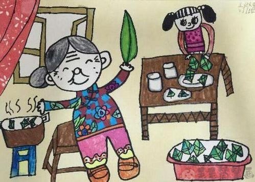 端午节主题儿童美术画画作品