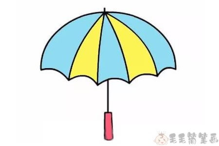 雨伞简笔画,彩色雨伞儿童画