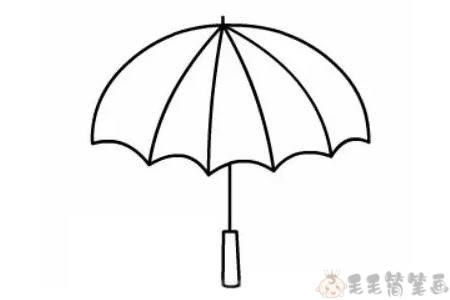 雨伞简笔画,彩色雨伞儿童画
