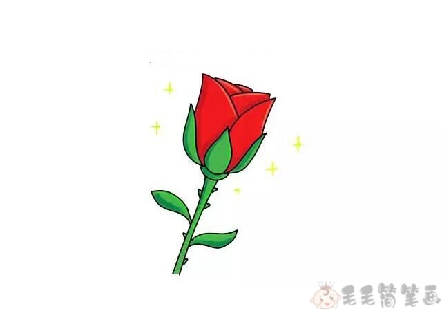 玫瑰花儿童画教程