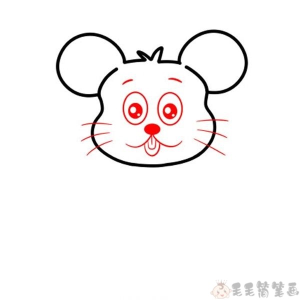 老鼠头怎么画图片
