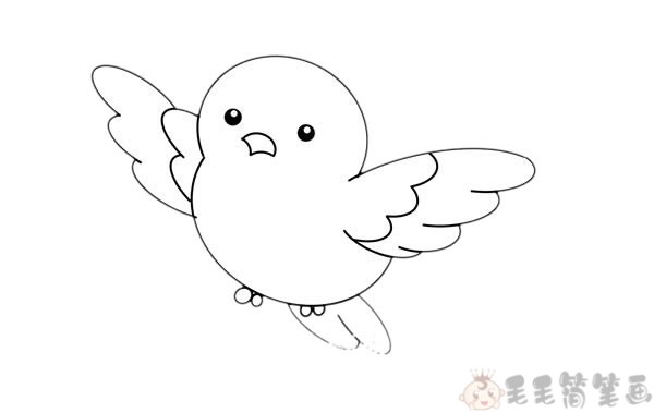 蓝鹊鸟简笔画图片