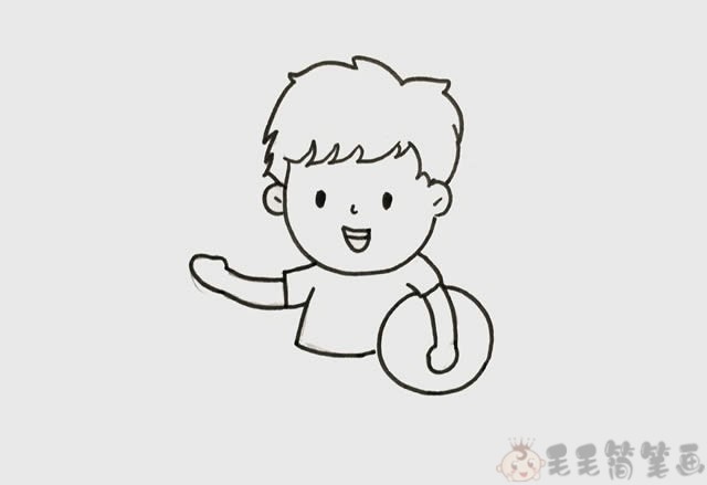 打球的小男孩简笔画2