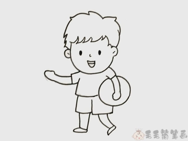 打球的小男孩简笔画3