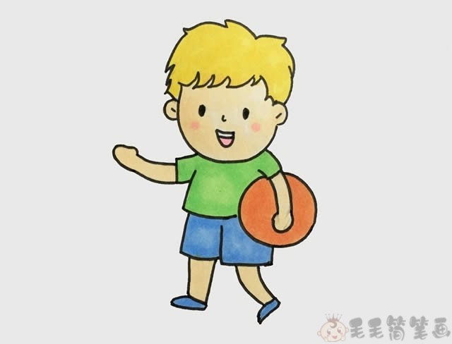 打球的小男孩简笔画