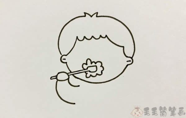 刷牙的儿童画