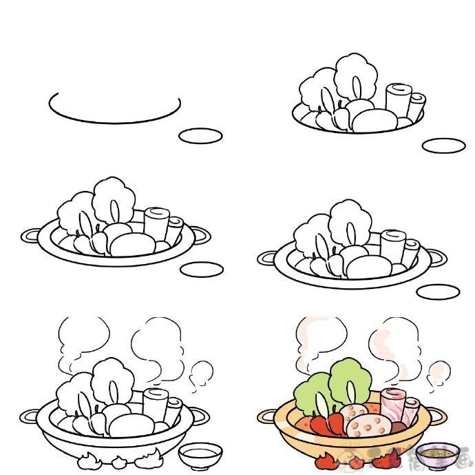 火锅食材简笔画可爱图片