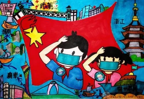 2020中国抗疫加油儿童画图片