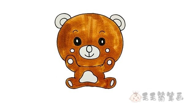 棕熊简笔画彩色可爱图片