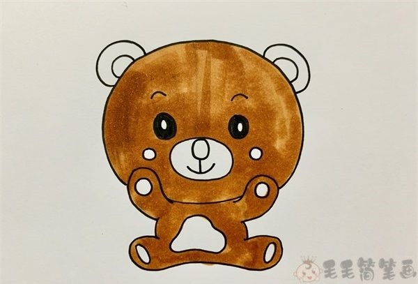 棕熊简笔画彩色可爱图片