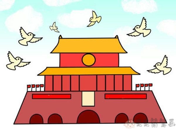 北京天安门简笔画步骤,天安门怎么画