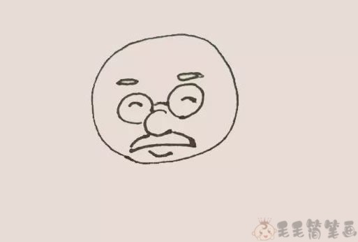 老爷爷幼儿简笔画步骤图