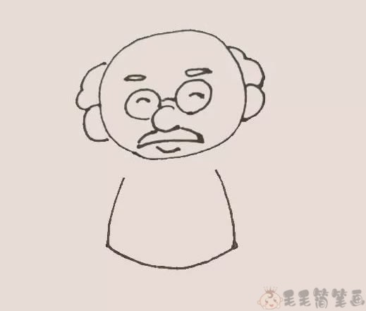 老爷爷幼儿简笔画步骤图