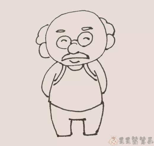 老爷爷幼儿简笔画步骤图