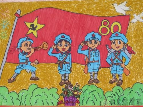 解放战争小学绘画图片
