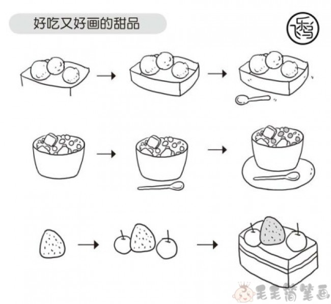 儿童画蛋糕步骤图片