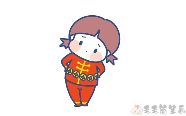 春节漫画简笔人物图片