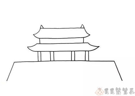 天安门彩色简笔画画法2