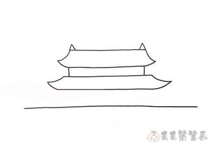 天安门彩色简笔画画法3