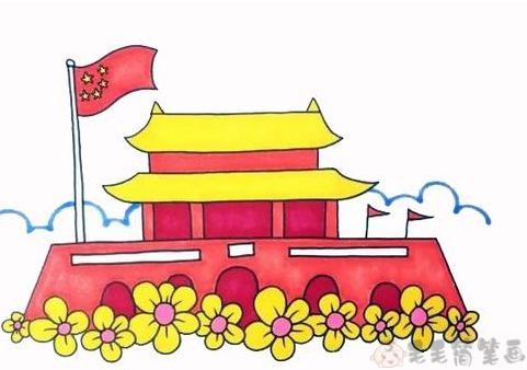 天安门彩色简笔画画法