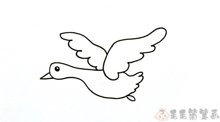 鹅飞起来的画法图片