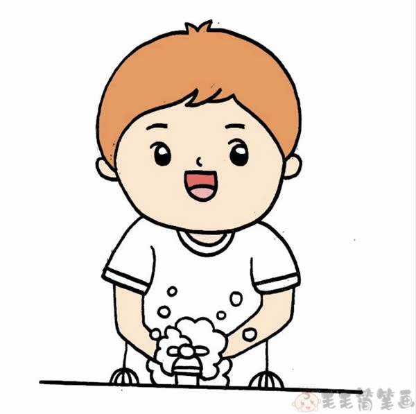 预防新冠勤洗手少儿简笔画4