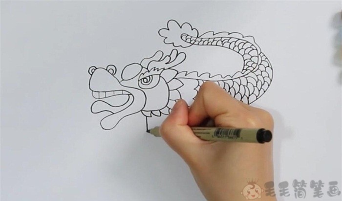 舞龙艺人简笔画图片2