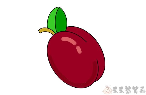 李子水果简笔画画法
