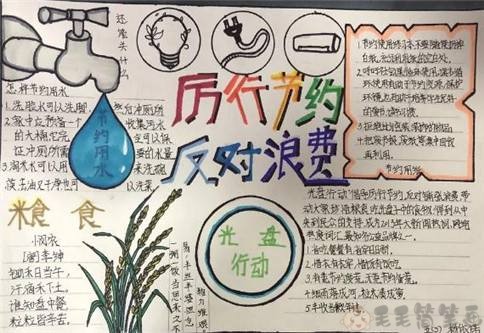 厉行节约珍惜粮食手抄报1