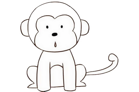猴子的画法简单图片