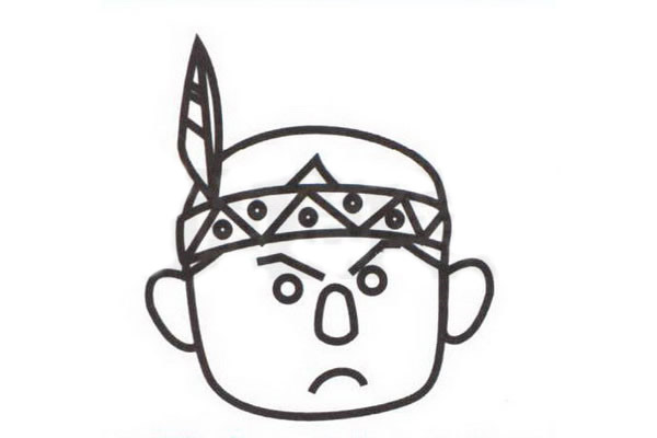 印第安人面具简笔画图片