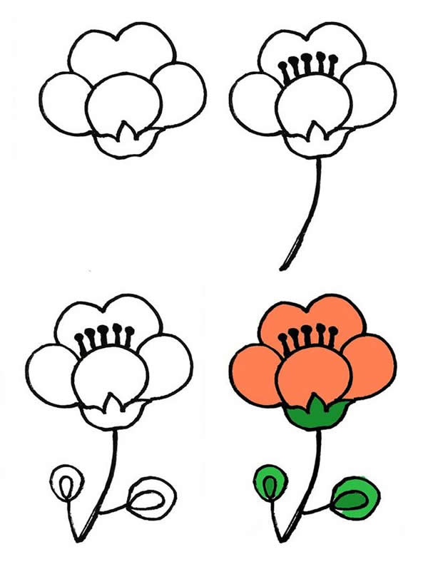 简笔画大全简单 花朵图片