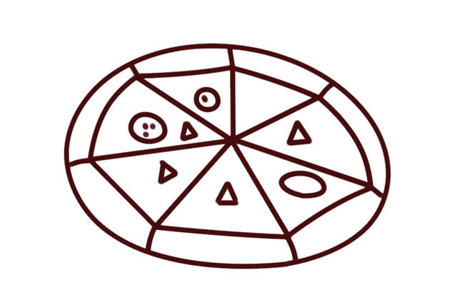 美食(必胜客)披萨简笔画简单画法图片 毛毛简笔画