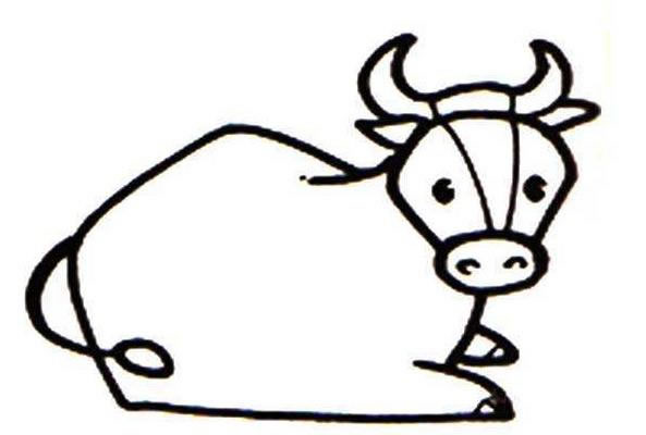 站立的牛简笔画图片
