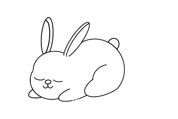 兔子趴着的简笔画图片