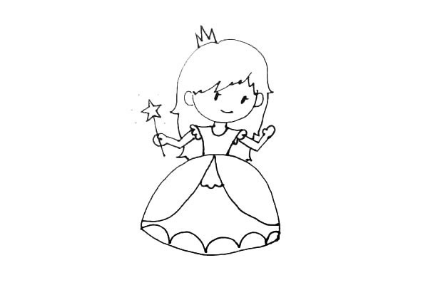 公主简笔画 一个人图片
