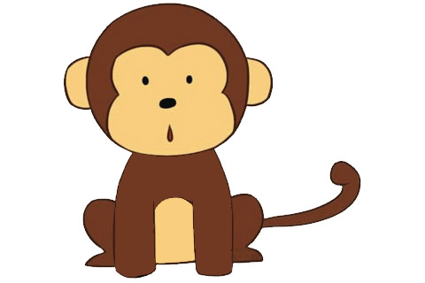 短尾巴猴卡通图片