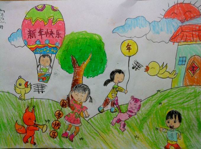 简单易学的春节儿童画2